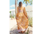 JAASE Mango Paper Crane Print Meadow Maxi Dress - Orange