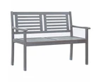 2-Seater Garden Bench with Cushion 120 cm Grey Eucalyptus Wood