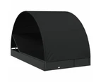 2-Person Sunbed with Round Roof Black 211x112x140 cm Poly Rattan