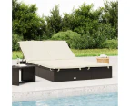 2-Person Sunbed with Cushions Black Poly Rattan