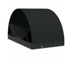 2-Person Sunbed with Round Roof Black 211x112x140 cm Poly Rattan