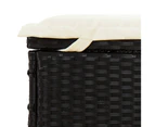 2-Person Sunbed with Cushions Black Poly Rattan