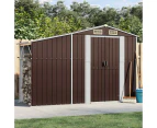 Garden Shed Brown 277x93x179 cm Galvanised Steel