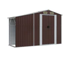 Garden Shed Brown 277x93x179 cm Galvanised Steel