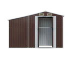 Garden Shed Brown 277x93x179 cm Galvanised Steel