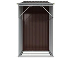 Garden Shed Brown 277x93x179 cm Galvanised Steel