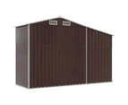 Garden Shed Brown 277x93x179 cm Galvanised Steel