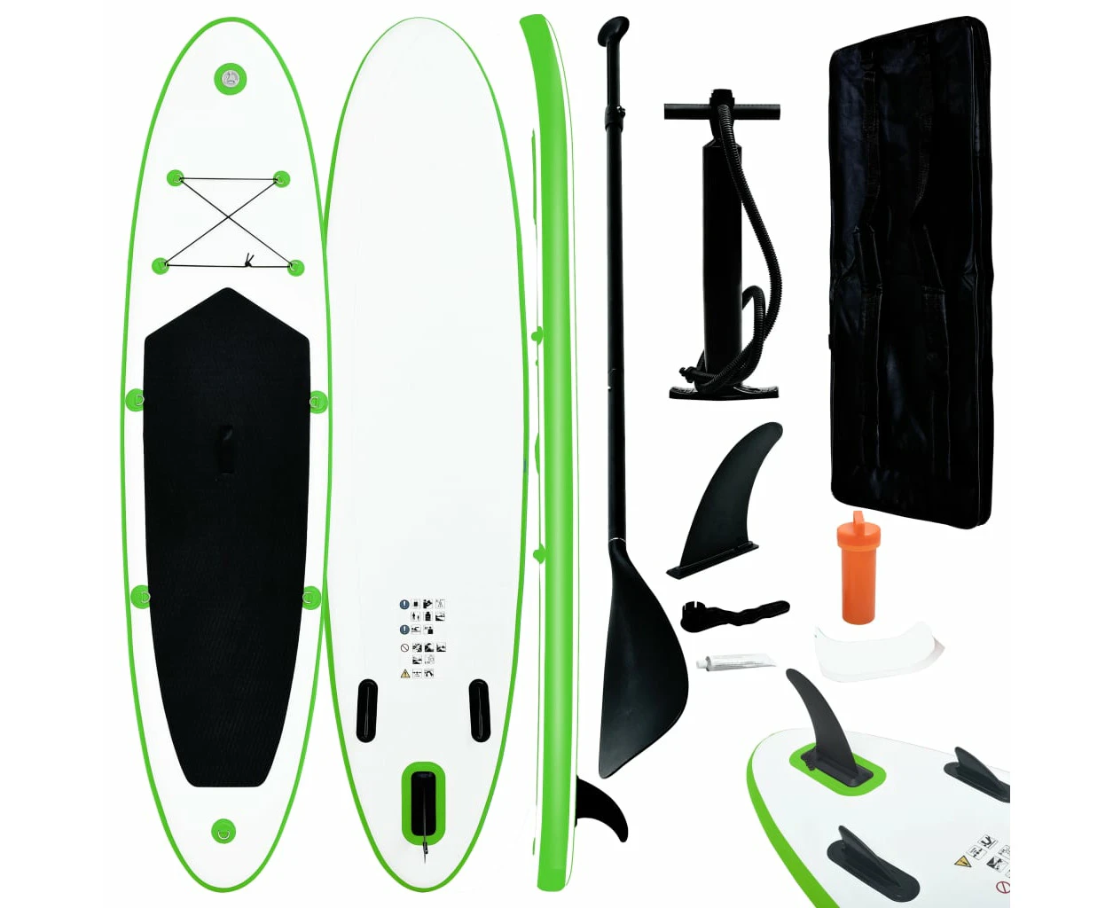 Inflatable Stand Up Paddle Board Set Green and White