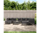 10 Piece Garden Lounge Set with Cushions Anthracite Steel