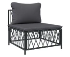 10 Piece Garden Lounge Set with Cushions Anthracite Steel