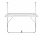 Balcony Table White 60x40 cm Steel