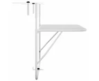 Balcony Table White 60x40 cm Steel