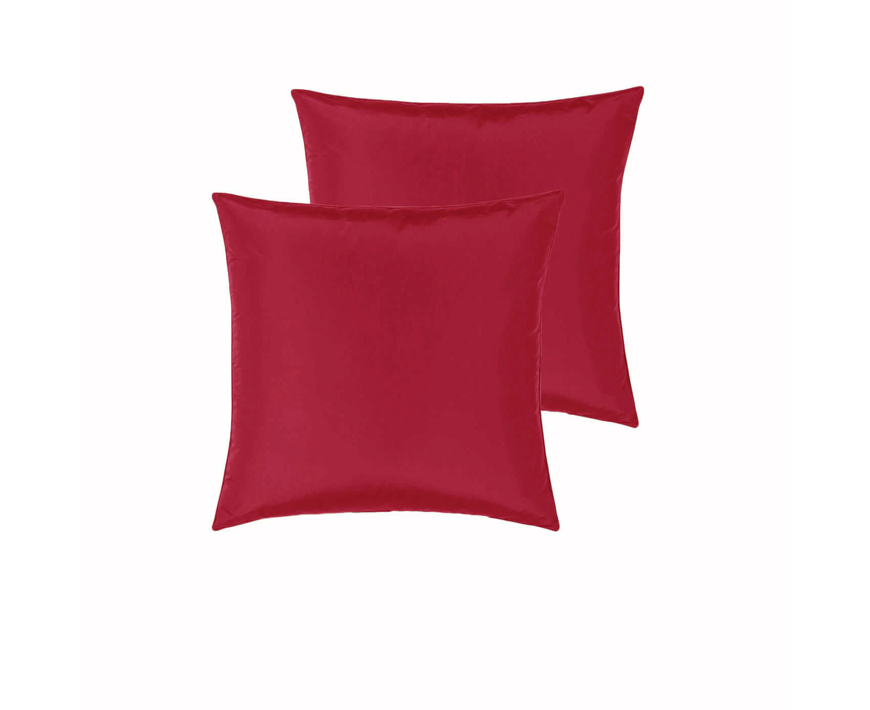 Peppermill Satin European Pillowcases ( Pair ) Red