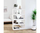 Book Cabinet/Room Divider White 80x30x135.5 cm Solid Wood Pine