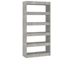 Book Cabinet/Room Divider Concrete Grey 80x30x166 cm Engineered Wood