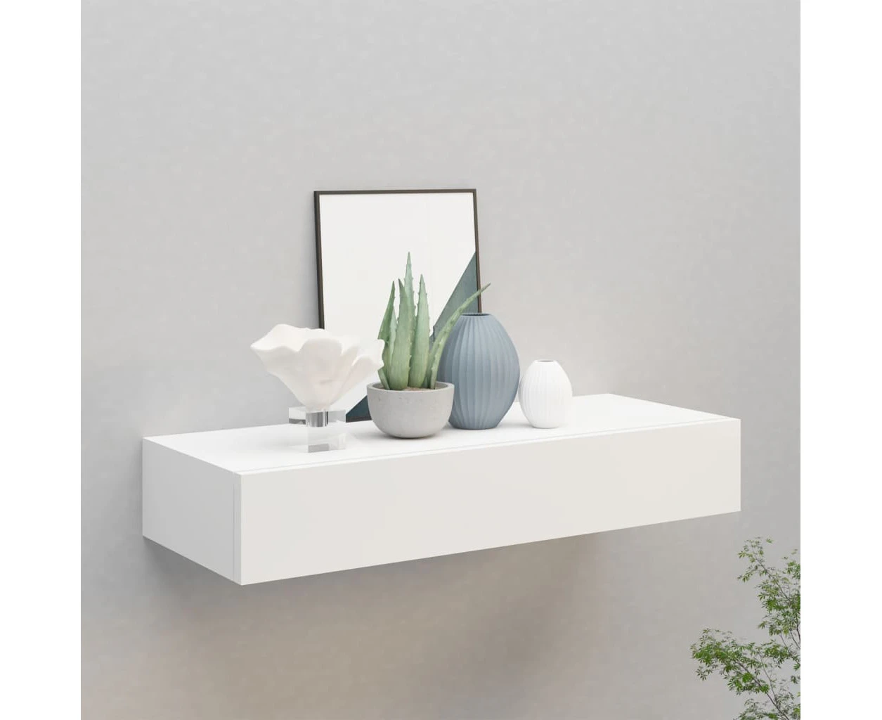 Wall-mounted Drawer Shelf White 60x23.5x10 cm MDF