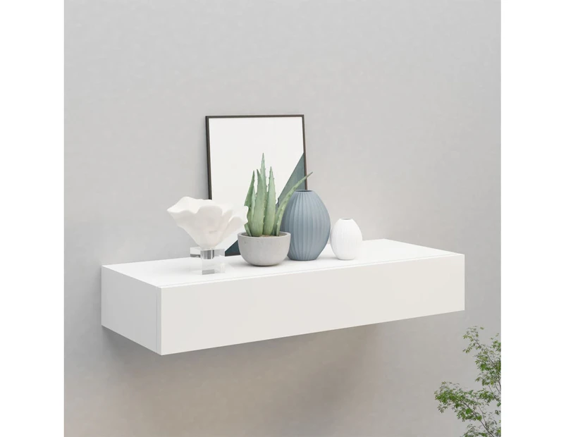 Wall-mounted Drawer Shelf White 60x23.5x10 cm MDF