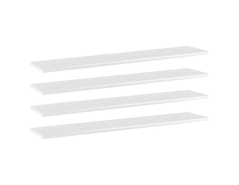 Bookshelf Boards 4 pcs High Gloss White 100x20x1.5 cm Engineered Wood