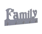 Wall Mounted Coat Rack FAMILY Grey 74x29.5 cm