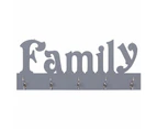 Wall Mounted Coat Rack FAMILY Grey 74x29.5 cm