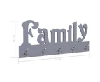 Wall Mounted Coat Rack FAMILY Grey 74x29.5 cm