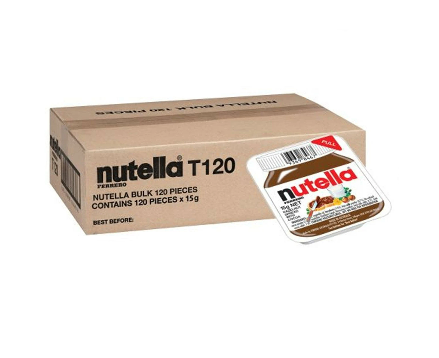 Nutella Hazelnut Spread Single Serve Portions 15g 120 Individual Pack Carton Bulk