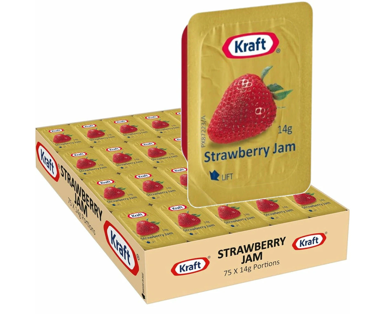 Kraft Heinz Strawberry Jam Individual Portions 14g 75 Carton Bulk Box