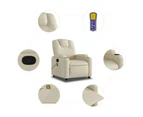 vidaXL Massage Recliner Chair Cream Faux Leather