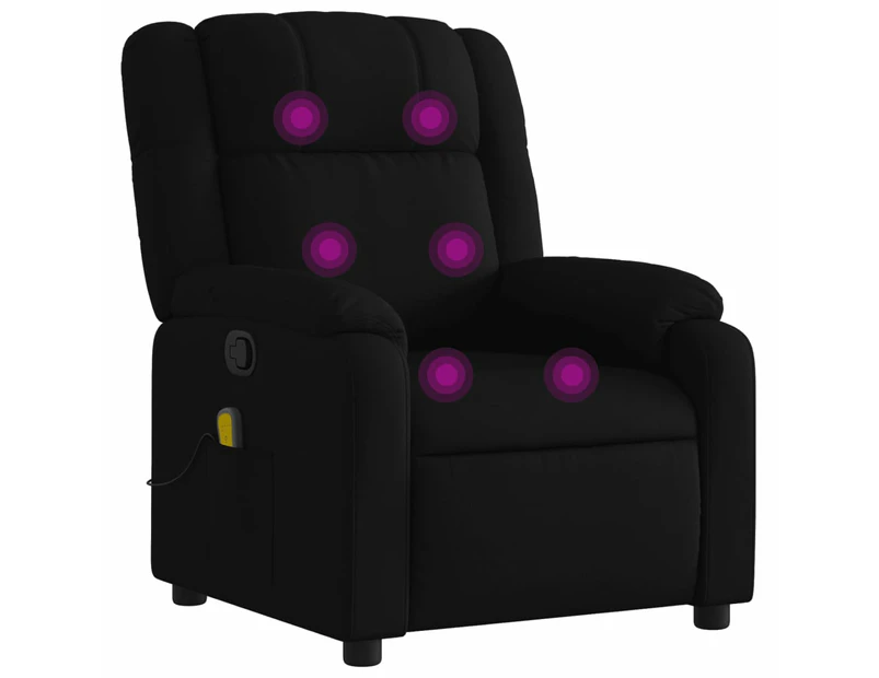 vidaXL Massage Recliner Chair Black Fabric