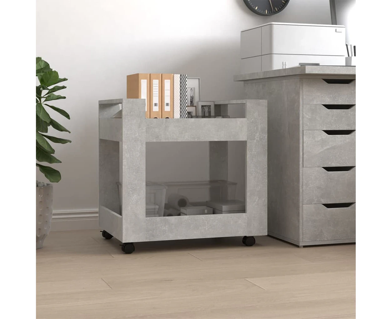 Desk Trolley Concrete Grey 60x45x60 cm Engineered Wood