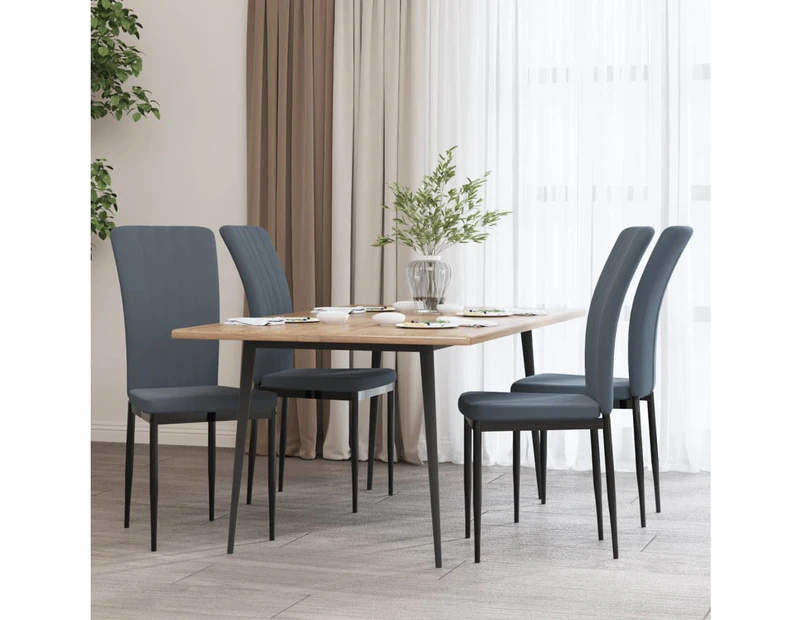 Dining Chairs 4 pcs Dark Grey Velvet