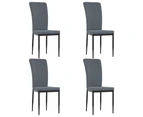 Dining Chairs 4 pcs Dark Grey Velvet