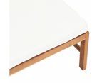 Footrest with Cream Cushion Solid Teak Wood