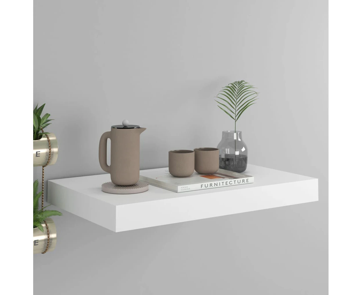 Floating Wall Shelf White 40x23x3.8 cm MDF