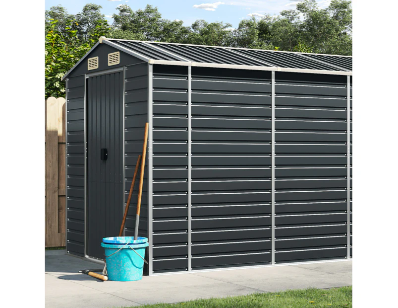 Garden Shed Anthracite 191x810x198 cm Galvanised Steel