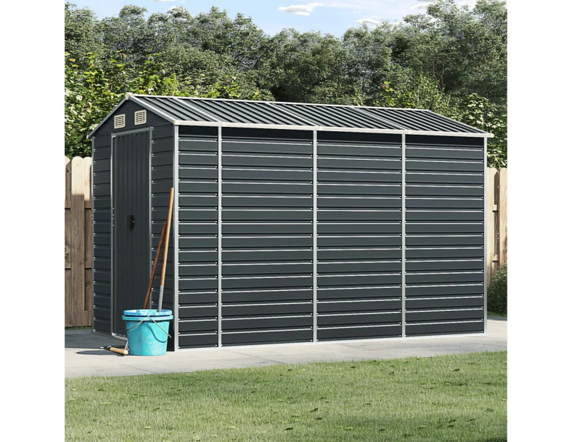 Garden Shed Anthracite 191x300x198 cm Galvanised Steel