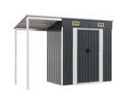 Garden Shed with Extended Roof Anthracite 277x110.5x181 cm Steel