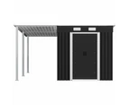 Garden Shed with Extended Roof Anthracite 336x270x181 cm Steel