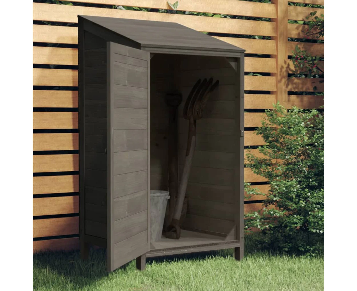 Garden Shed Anthracite 55x52x112 cm Solid Wood Fir