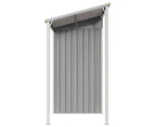 Garden Shed with Extended Roof Light Grey 277x110.5x181 cm Steel