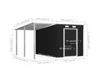 Garden Shed with Extended Roof Anthracite 336x270x181 cm Steel