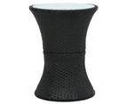 Garden Side Table Drum Shape Black Poly Rattan