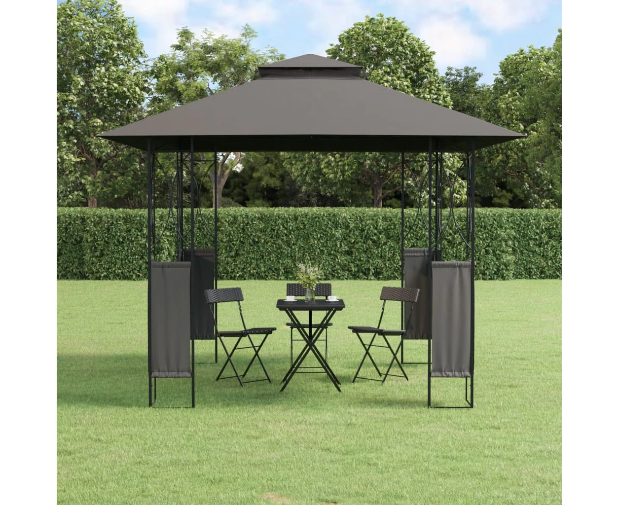 Gazebo with Roof Anthracite 300x300x270 cm Steel