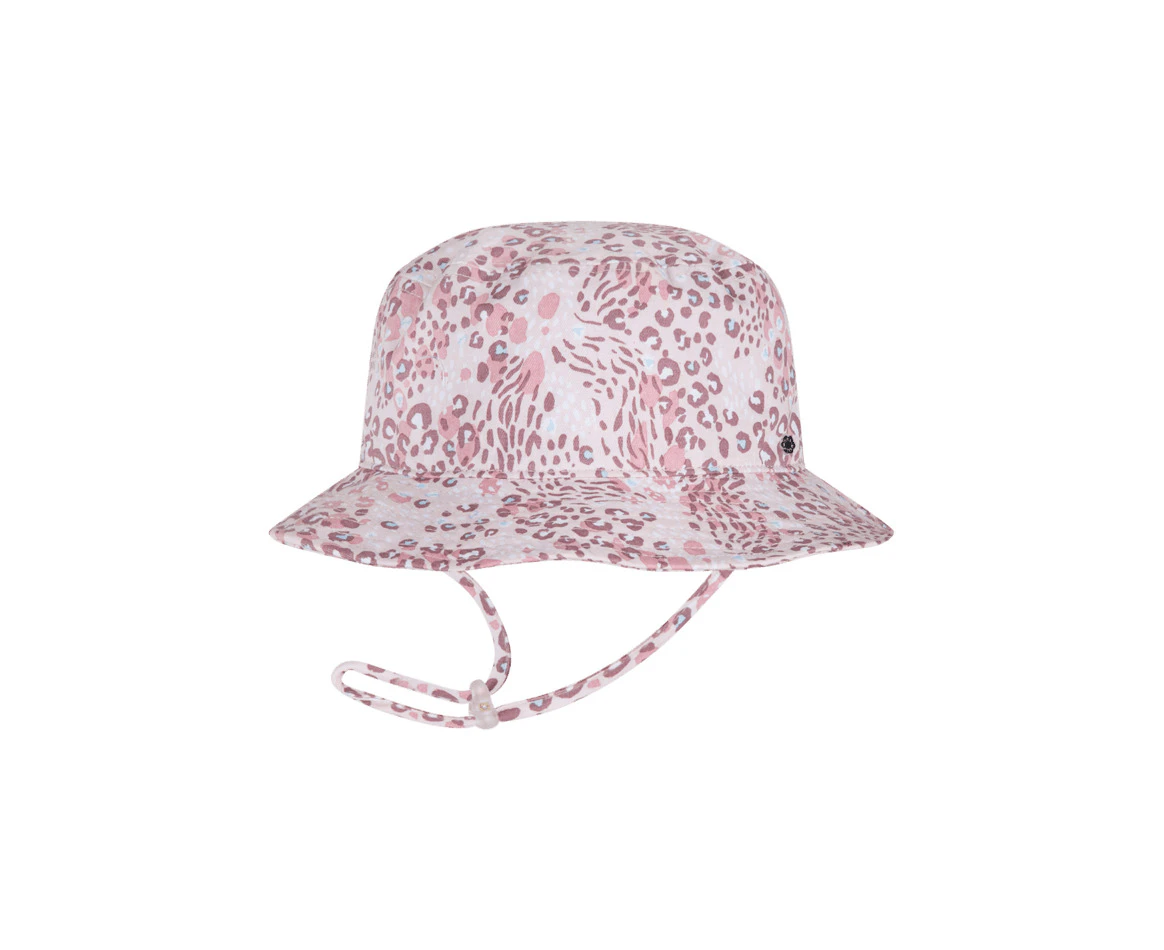 Millymook Girls Floppy Bucket Hat - Dusty Pink With Animal Print Pattern - Kimba