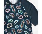 Family Matching Boys Youth Short Sleeve Swim Rash Vest - Warlukurlangu Print