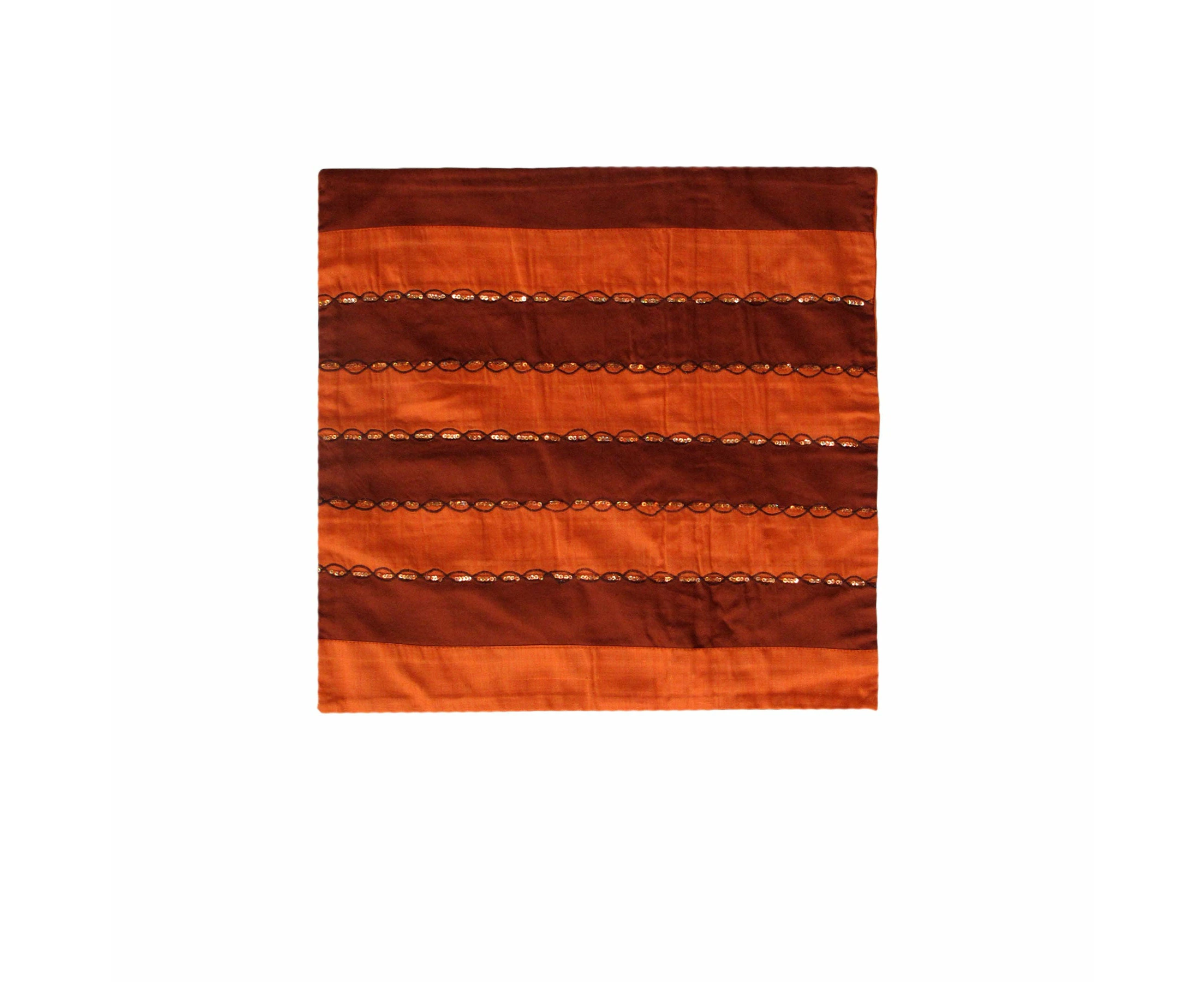 Idc Homewares Ayra Sequined Embroidered Cushion Cover Burnt Orange