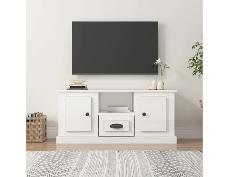 TV Cabinet High Gloss White 100x35.5x45 cm Engineered Wood