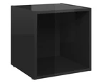 TV Cabinets 4 pcs High Gloss Black 37x35x37 cm Engineered Wood