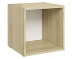 TV Cabinets 2 pcs White and Sonoma Oak 37x35x37 cm Engineered Wood