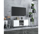 TV Cabinet with Metal Legs High Gloss White 103.5x35x50 cm